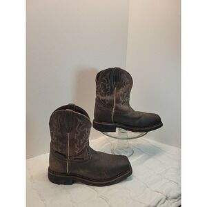 Justin Jalena Maple Womens Size 7B WKL9978 Brown Leather Steel Toe Western Boots